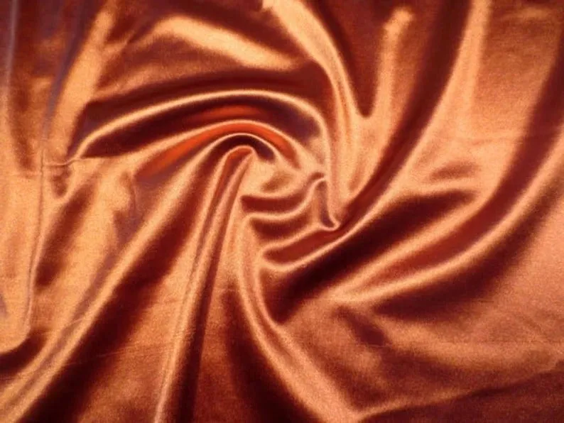 5% Stretch Satin Fabric Spandex Fabric BTY (Copper)