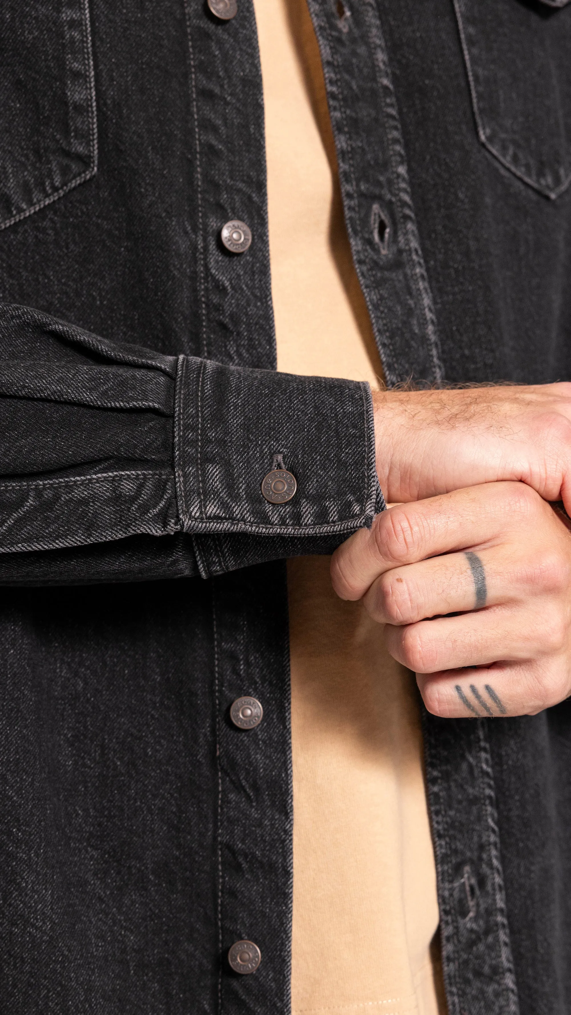ACNE STUDIOS BLACK DENIM KARTY OVERSHIRT