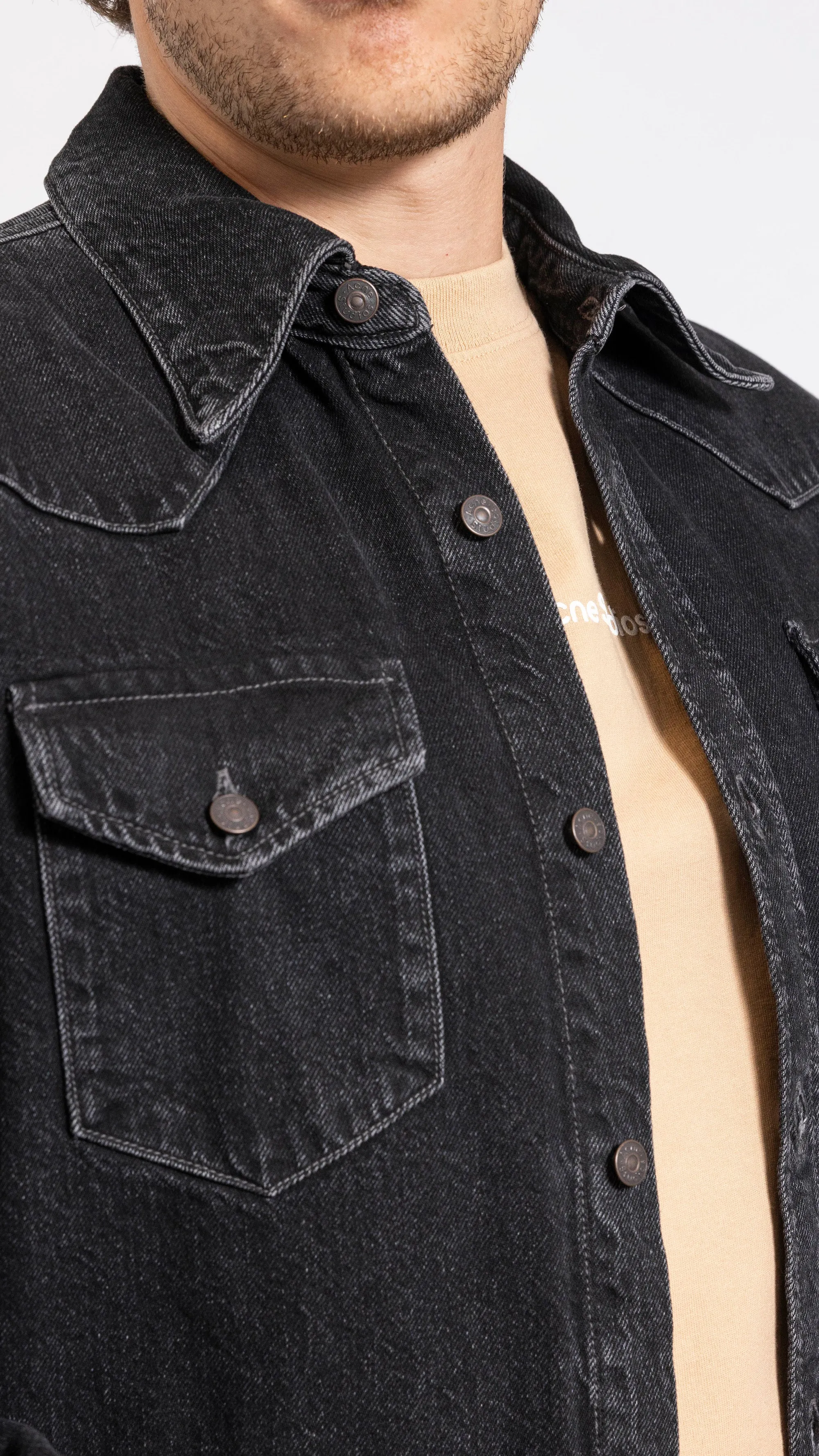 ACNE STUDIOS BLACK DENIM KARTY OVERSHIRT