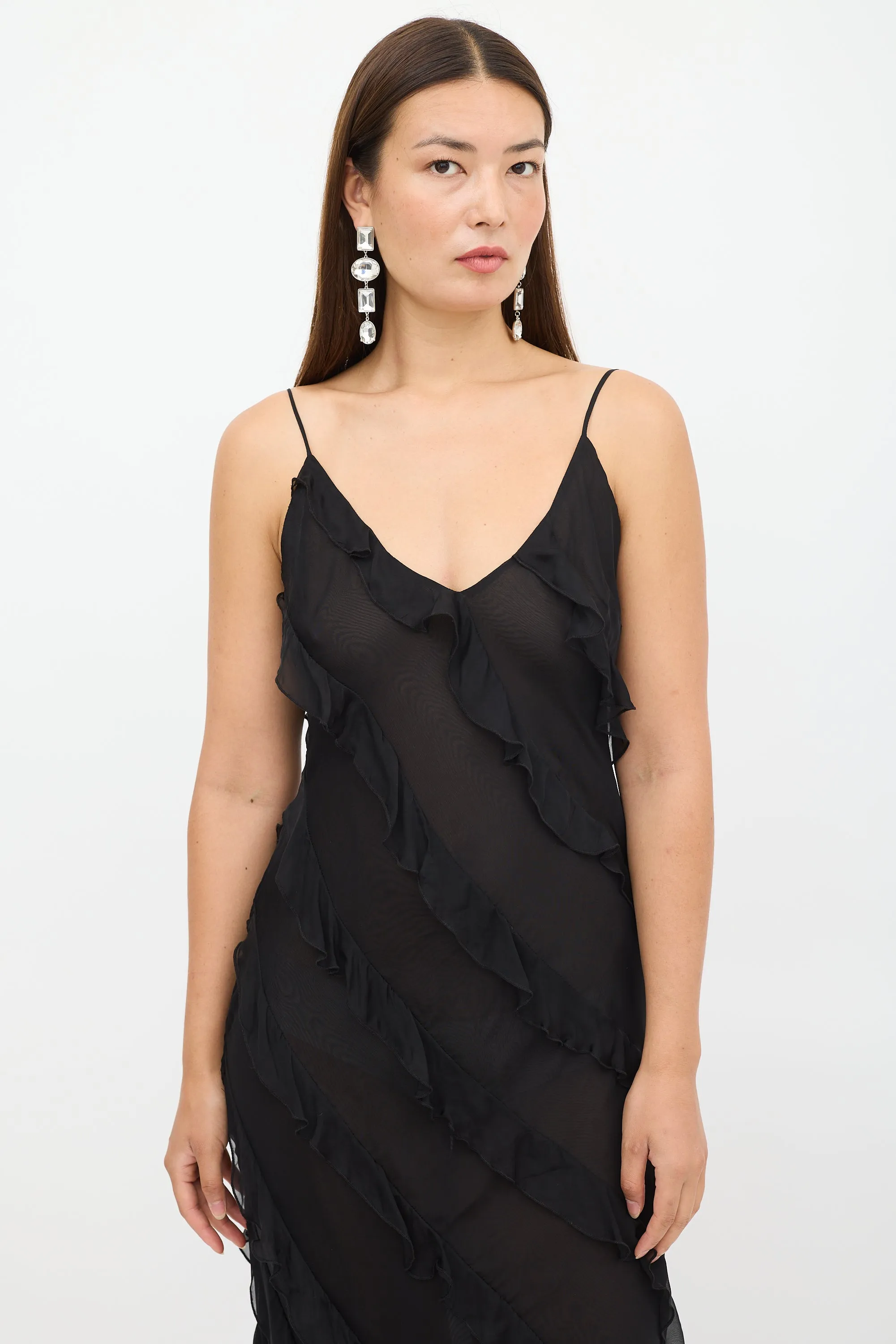 Black Ruffled Selena Maxi Dress