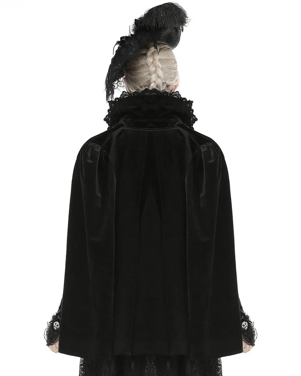 Dark In Love Adelina Gothic Velvet Cloak Cape