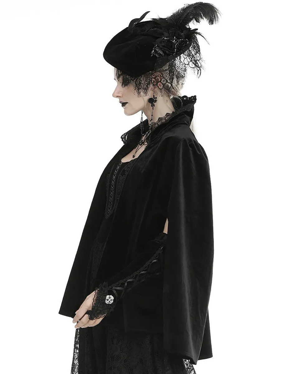 Dark In Love Adelina Gothic Velvet Cloak Cape