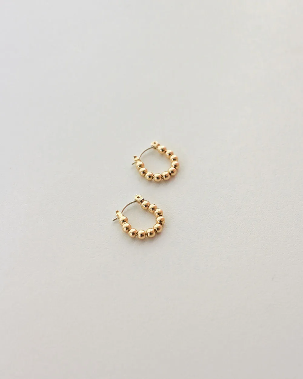 EMI Beaded Hoops in Gold