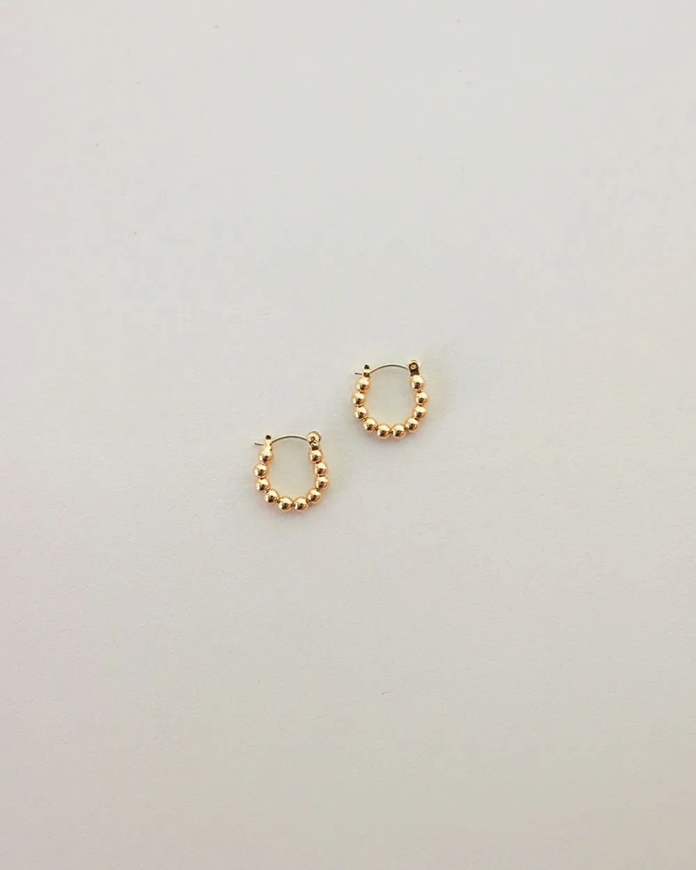 EMI Beaded Hoops in Gold