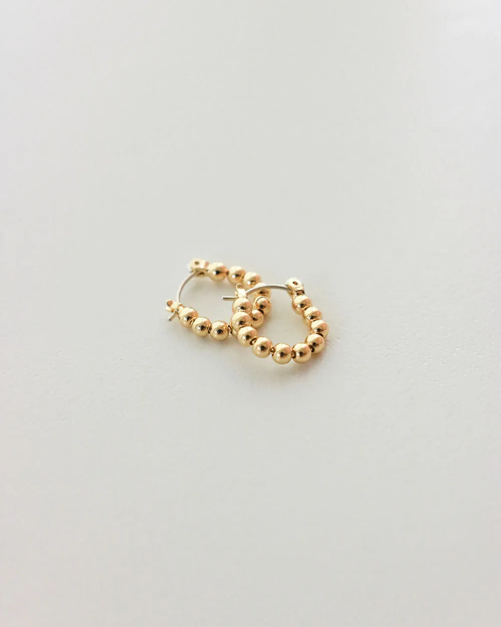 EMI Beaded Hoops in Gold