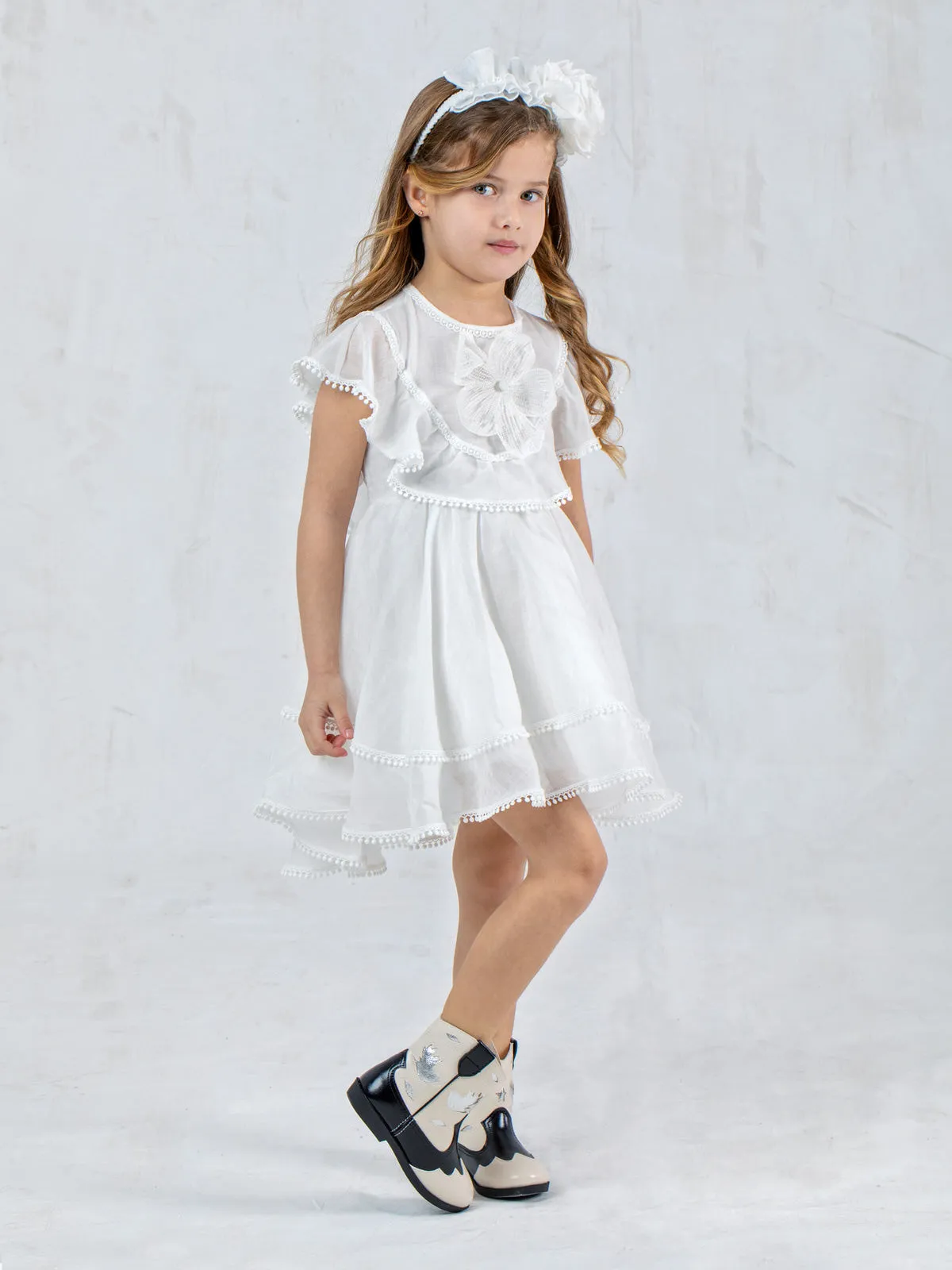 Girl's Boho ruffled dress - MELITI