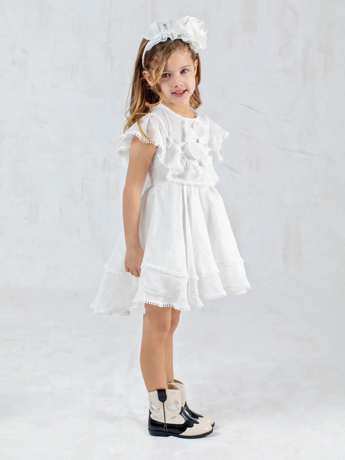 Girl's Boho ruffled dress - MELITI