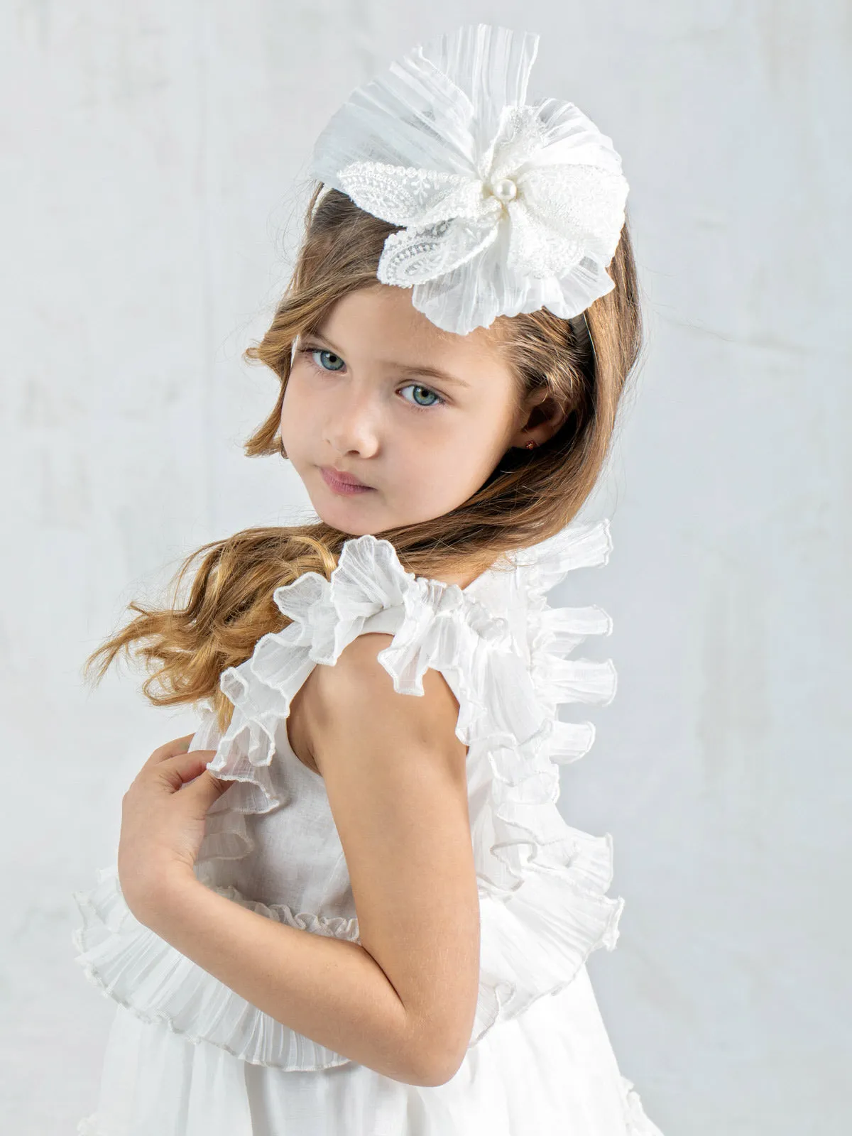 Girl's Short ruffled dress - GRETA