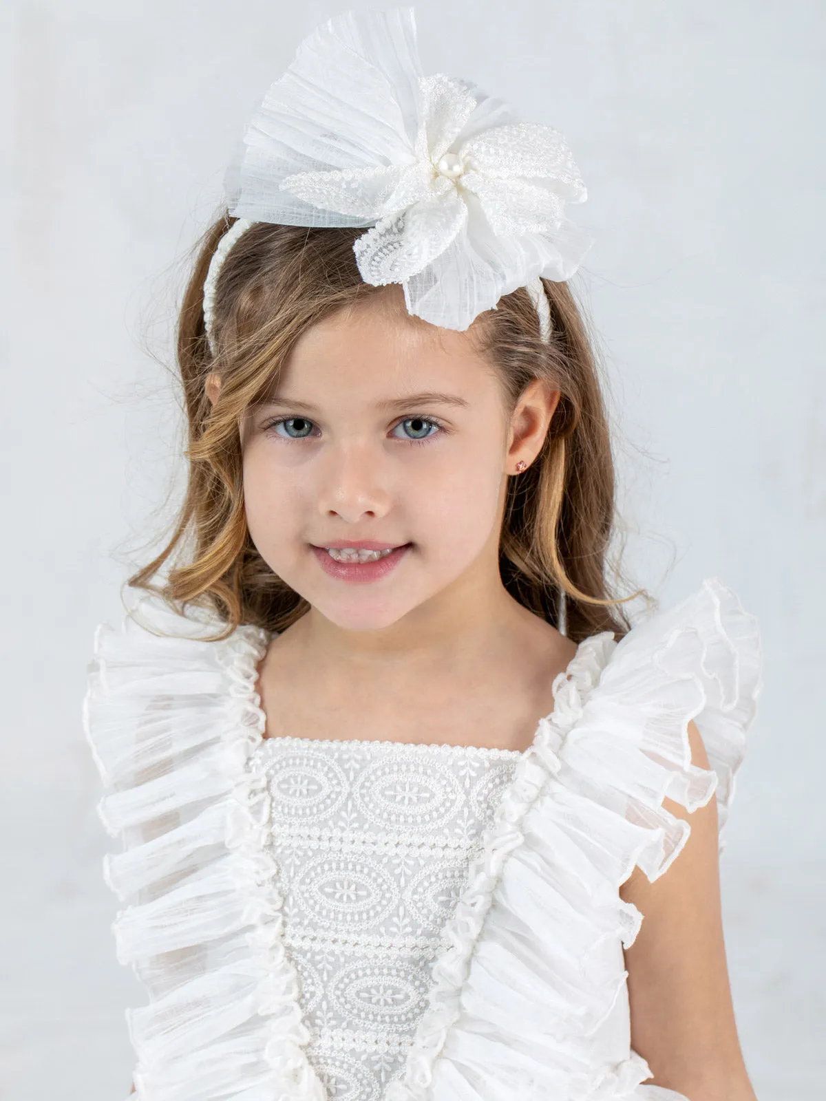 Girl's Short ruffled dress - GRETA