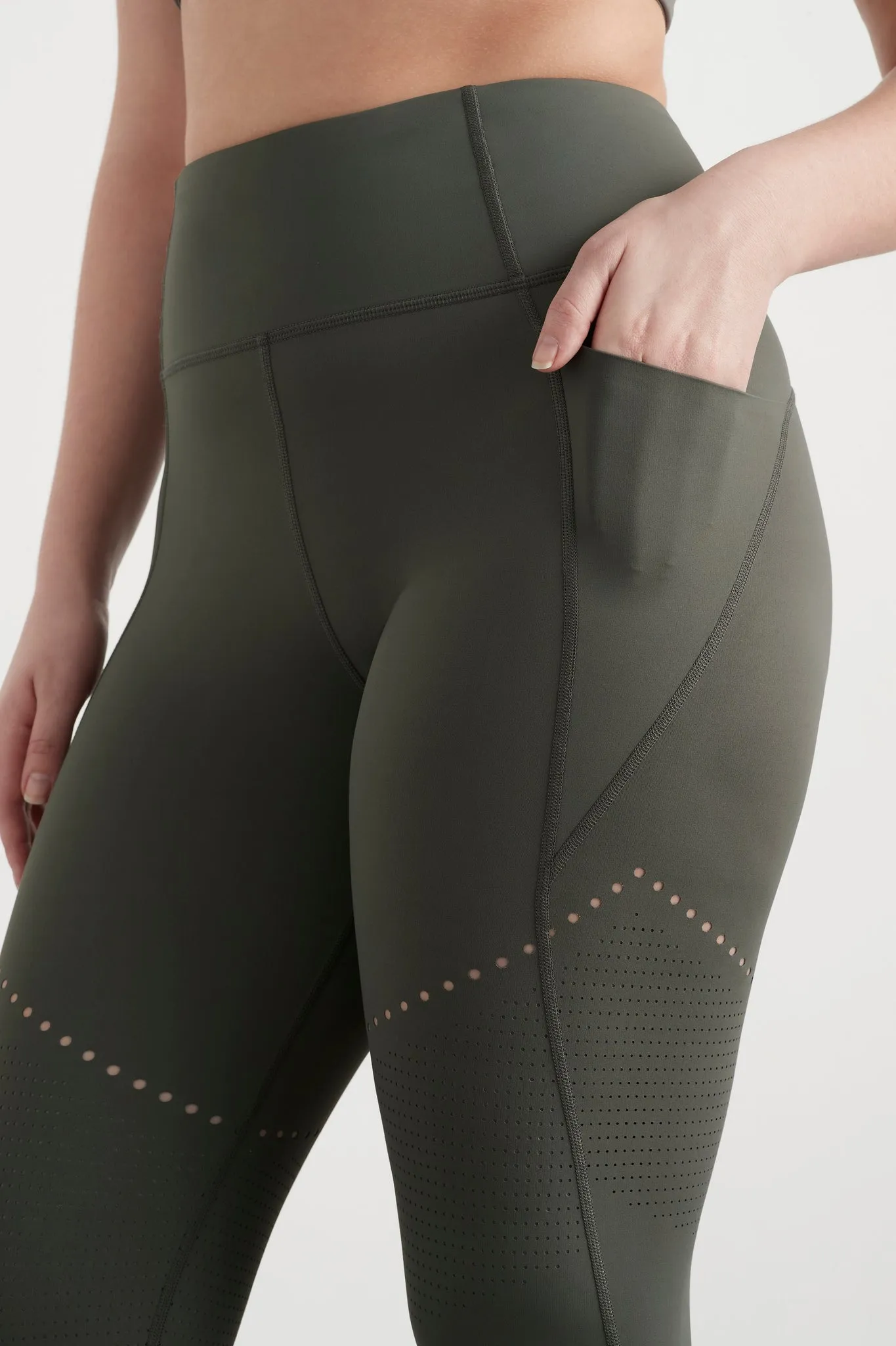 High Rise Perforated 7/8 Legging 227