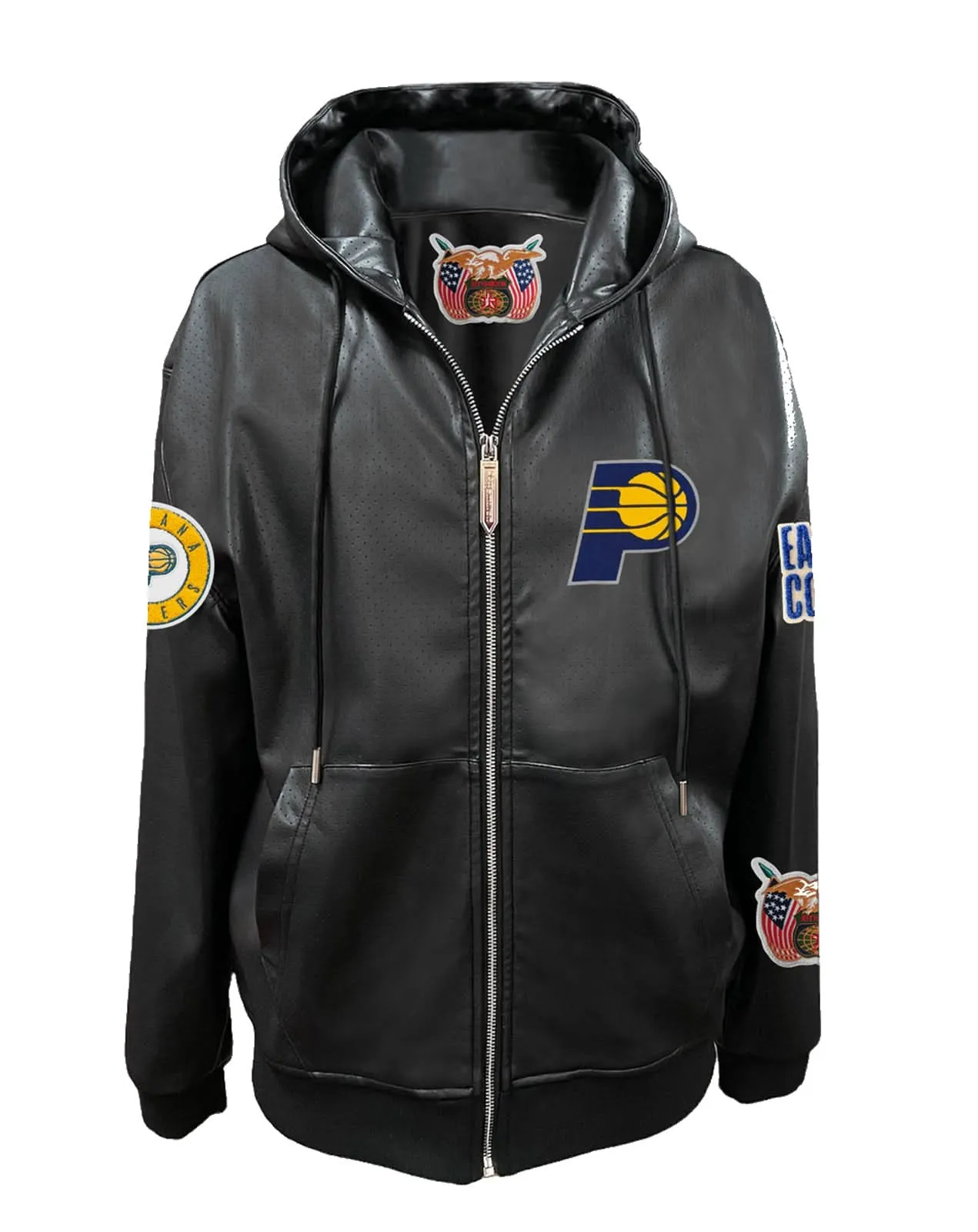 INDIANA PACERS LIGHTWEIGHT VEGAN ZIP-UP HOODED JACKET