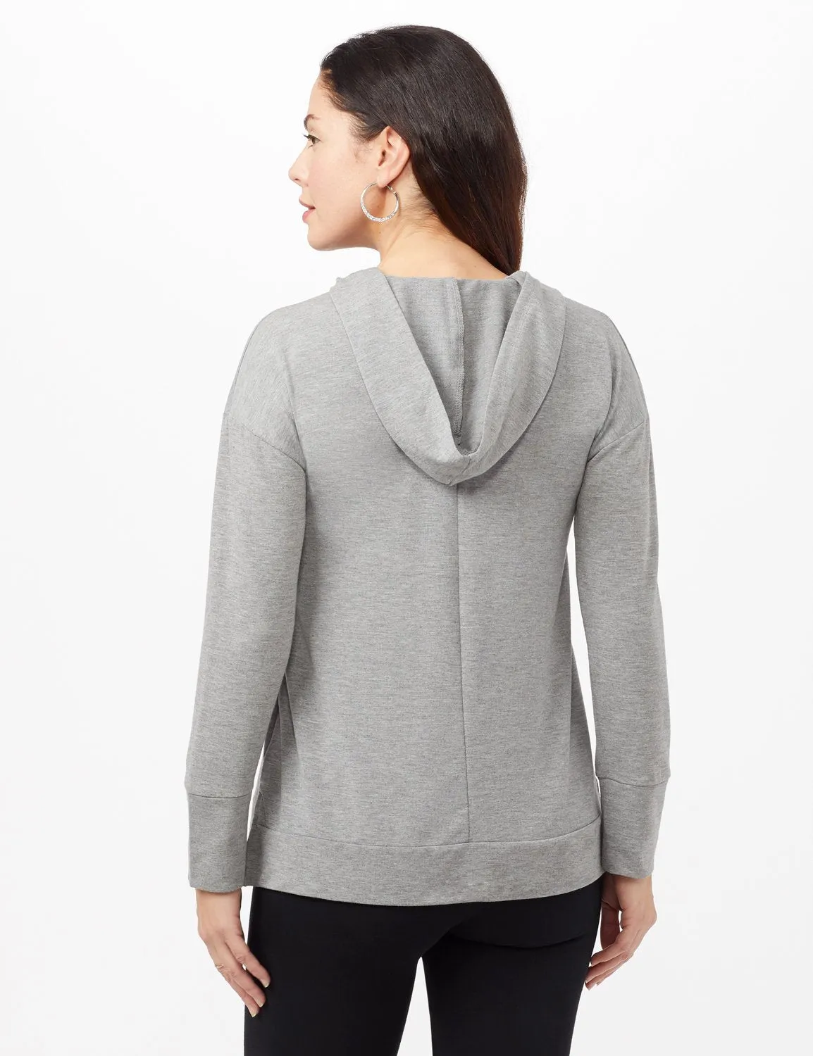 Long Sleeve Lace-up Knit Hoodie with Large Grommets