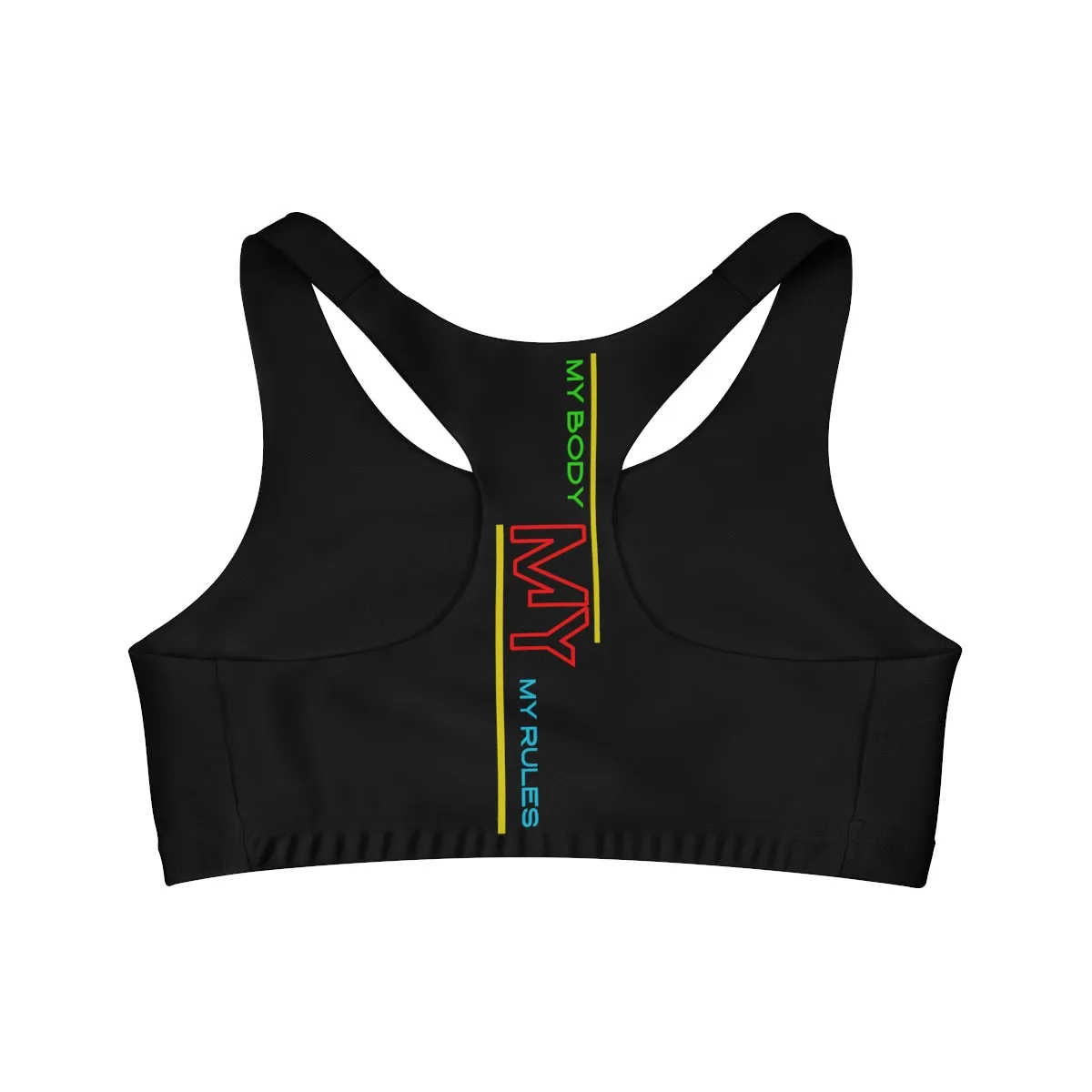 Sports Bra ( My body My rules ) Black
