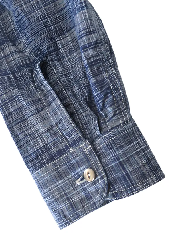 Sugar Cane, Work Shirt, Indigo Kasuri, SC29264