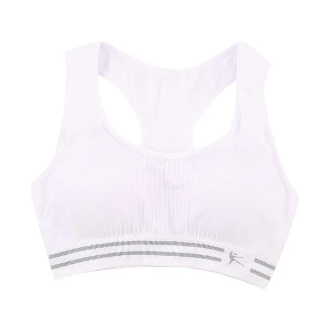 Summer Style Women Cotton Stretch Athletic Vest Gym Fitness Sports Bra no rims Full Cup padded bras colorful plus size tops