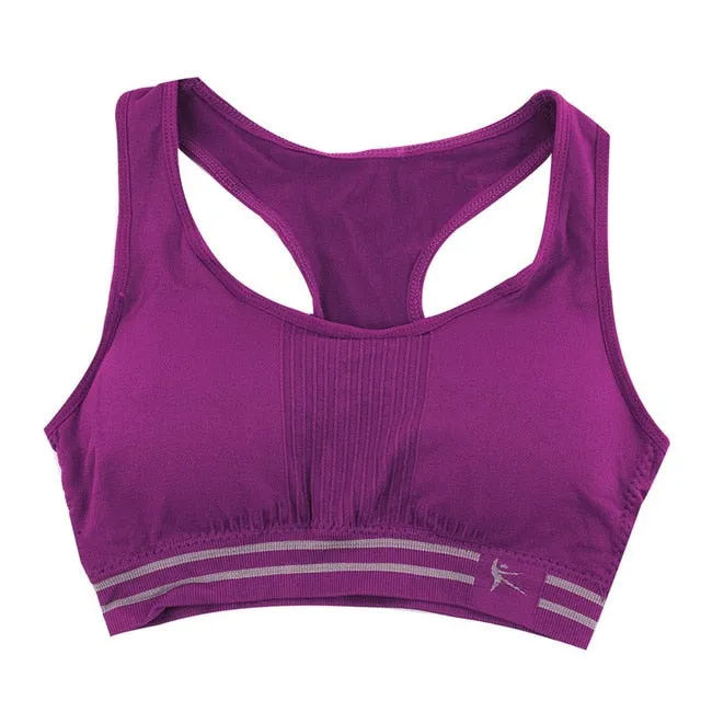 Summer Style Women Cotton Stretch Athletic Vest Gym Fitness Sports Bra no rims Full Cup padded bras colorful plus size tops