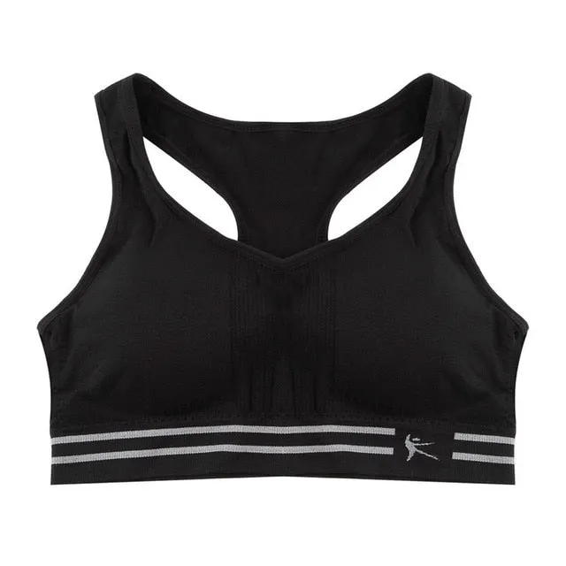 Summer Style Women Cotton Stretch Athletic Vest Gym Fitness Sports Bra no rims Full Cup padded bras colorful plus size tops