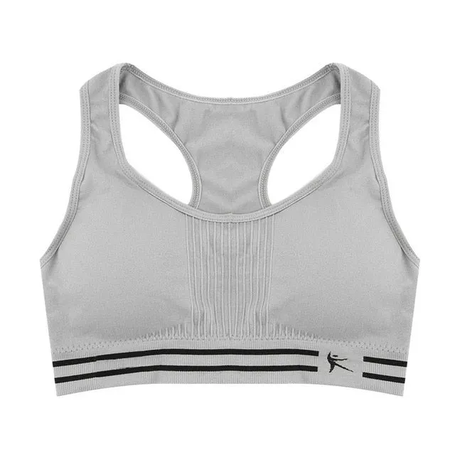 Summer Style Women Cotton Stretch Athletic Vest Gym Fitness Sports Bra no rims Full Cup padded bras colorful plus size tops