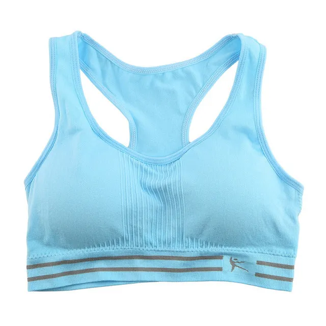 Summer Style Women Cotton Stretch Athletic Vest Gym Fitness Sports Bra no rims Full Cup padded bras colorful plus size tops