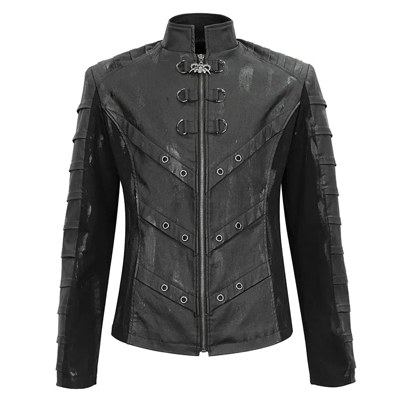 Vegan Leather Hand Painted Techwear Jacket