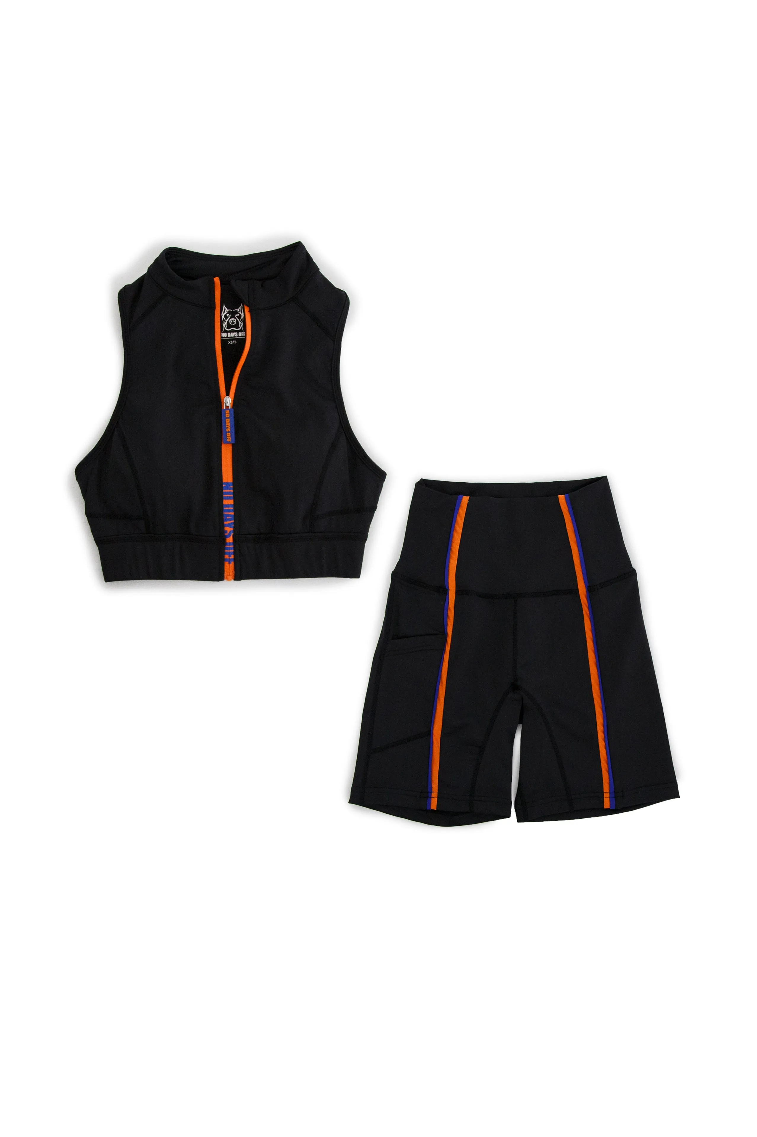 ZIP CROP TOP & HIGH WAISTED BIKER SHORT